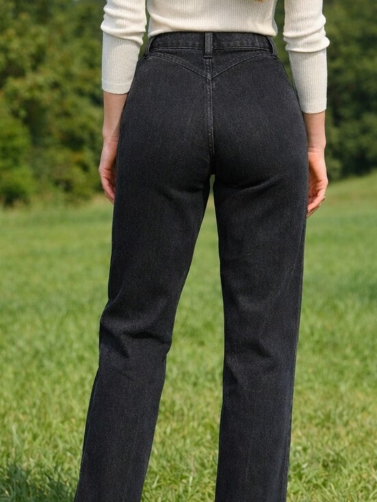 Rockies Denim - Rockies Black Denim Bareback 32/13 Inseam 36 Tall Western Rodeo High Rise VTG 80